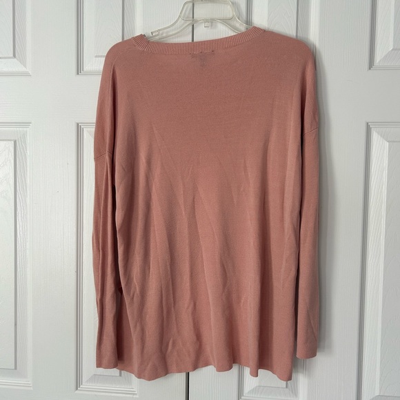 Eileen Fisher Top Hi Low Split Hem Long Doleman Sleeve Pale Blush Medium - Picture 6 of 16